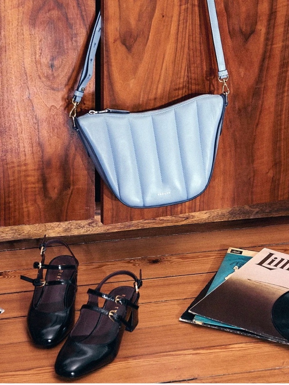 Radley London Oak Street in Light Blue Leather Small Crossbody Bag Quilted - Picture 7 of 8